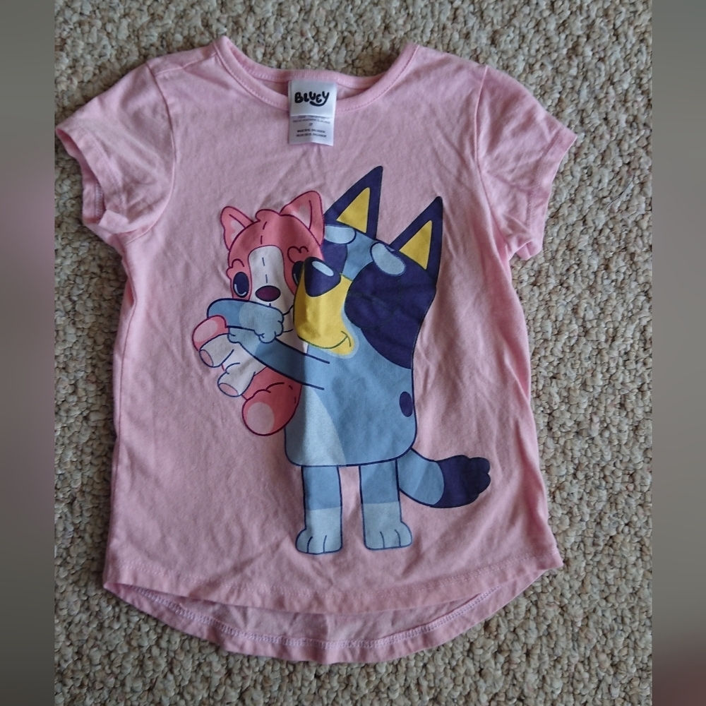 Bluey Printed Short Sleeve T-Shirt in light pink 2-3T